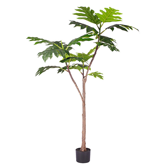NNEAGS 150cm Artificial Natural Green Split-Leaf Philodendron Tree Fake Tropical Indoor Plant Home Office Decor