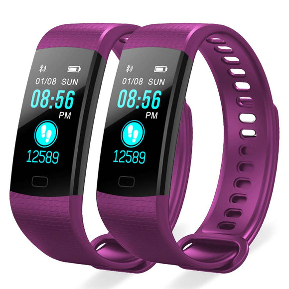 NNEAGS 2X Sport Smart Watch Health Fitness Wrist Band Bracelet Activity Tracker Purple