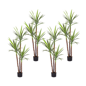 NNEAGS 4X 150cm Artificial Natural Green Dracaena Yucca Tree Fake Tropical Indoor Plant Home Office Decor