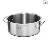 NNEAGS Stock Pot 14L Top Grade Thick Stainless Steel Stockpot 18/10 Without Lid