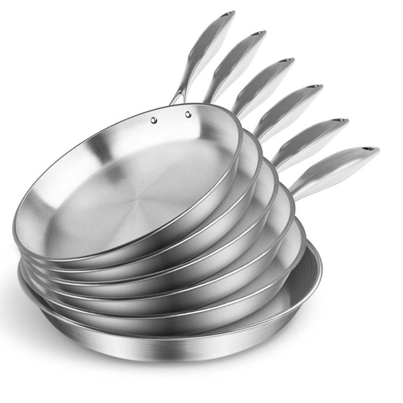 NNEAGS 6X Stainless Steel Fry Pan Frying Pan Top Grade Induction Skillet Cooking FryPan