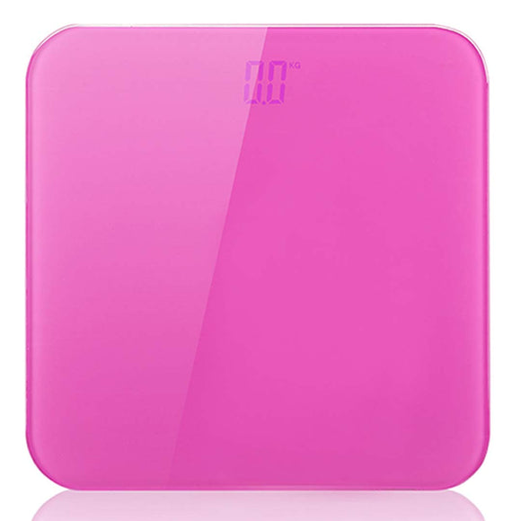 NNEAGS 180kg Digital Fitness Weight Bathroom Gym Body Glass LCD Electronic Scales Pink