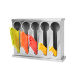 NNEAGS Stainless Steel Buffet Restaurant Spoon Utensil Holder Storage Rack 5 Holes