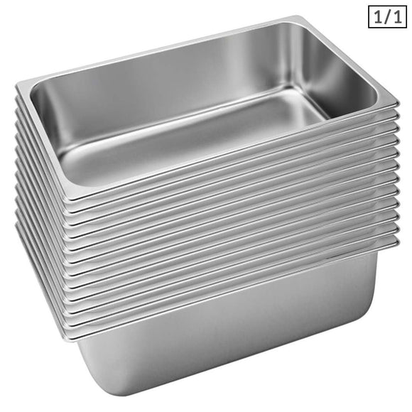 NNEAGS 12X GN Pan Full Size 1/1 GN Pan 20cm Deep Stainless Steel Tray