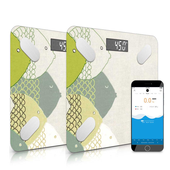 NNEAGS 2X Wireless Bluetooth Digital Body Fat Scale Bathroom Health Analyzer Weight