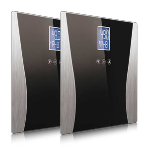 NNEAGS 2X Wireless Digital Body Fat LCD Bathroom Weighing Scale Electronic Weight Tracker Black
