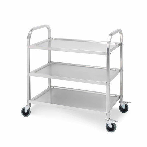 NNEAGS 3 Tier 75x40x83.5cm Stainless Steel Kitchen Dinning Food Cart Trolley Utility Size Small
