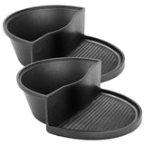 NNEAGS 2X 2 in 1 Cast Iron Ribbed Fry Pan Skillet Griddle BBQ and Steamboat Hot Pot