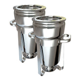 NNEAGS 2X 7L Round Stainless Steel Soup Warmer Marmite Chafer Full Size Catering Chafing Dish