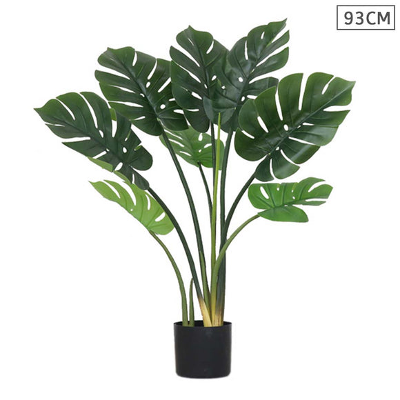 NNEAGS 93cm Artificial Indoor Potted Turtle Back Fake Decoration Tree Flower Pot Plant