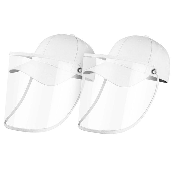 NNEAGS 2X Outdoor Protection Hat Anti-Fog Pollution Dust Protective Cap Full Face HD Shield Cover Adult White