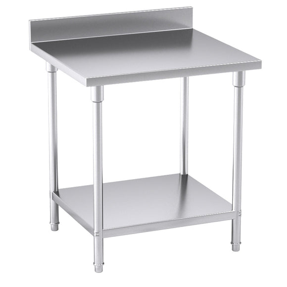 NNEAGS Catering Kitchen Stainless Steel Prep Work Bench Table with Back-splash 80*70*85cm