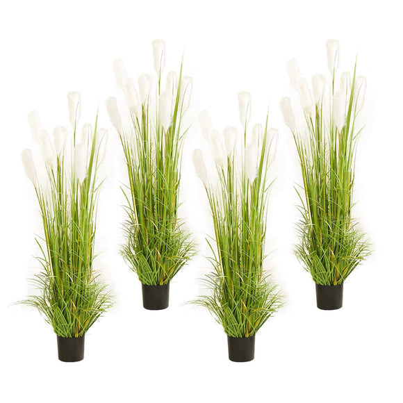 NNEAGS 4X 120cm Green Artificial Indoor Potted Reed Grass Tree Fake Plant Simulation Decorative