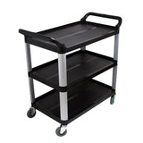 NNEAGS 3 Tier Food 83.5x43x95cm Trolley Food Waste Cart Storage Mechanic Kitchen Black Small