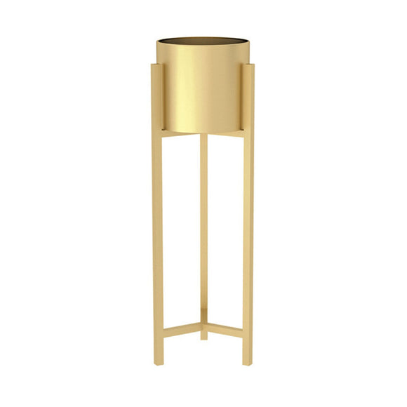 NNEAGS 75cm Gold Metal Plant Stand with Flower Pot Holder Corner Shelving Rack Indoor Display