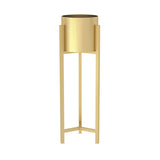 NNEAGS 75cm Gold Metal Plant Stand with Flower Pot Holder Corner Shelving Rack Indoor Display