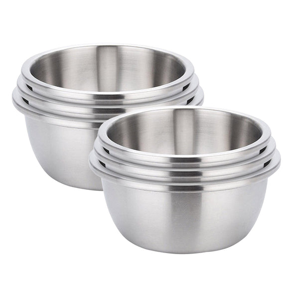 NNEAGS 2X 3Pcs Deepen Matte Stainless Steel Stackable Baking Washing Mixing Bowls Set Food Storage Basin