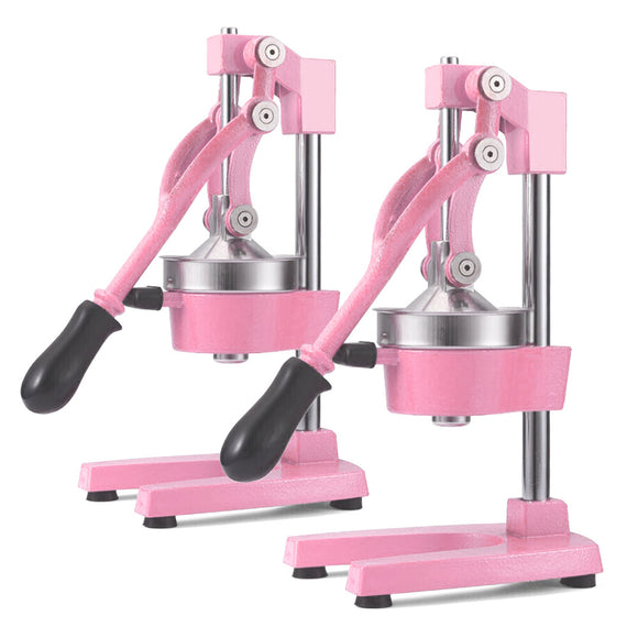 NNEAGS 2X Manual Juicer Hand Press Juice Extractor Squeezer Orange Citrus Pink