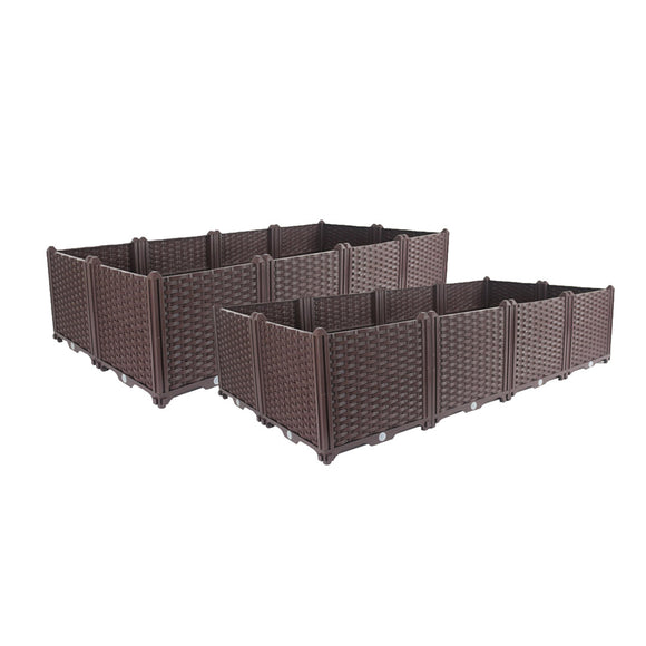 NNEAGS 2X 160cm Raised Planter Box Vegetable Herb Flower Outdoor Plastic Plants Garden Bed Deepen