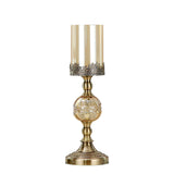 NNEAGS 42cm Glass Candle Holder Candle Stand Glass/Metal