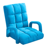 NNEAGS  Foldable Lounge Cushion Adjustable Floor Lazy Recliner Chair with Armrest Blue