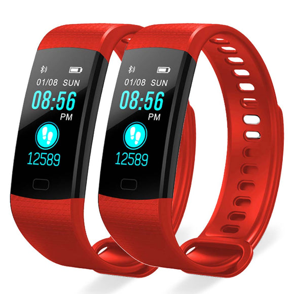NNEAGS 2X Sport Smart Watch Health Fitness Wrist Band Bracelet Activity Tracker Red
