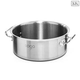 NNEAGS Stock Pot 32L Top Grade Thick Stainless Steel Stockpot 18/10 Without Lid