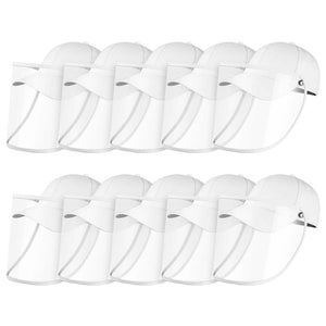 NNEAGS 10X Outdoor Protection Hat Anti-Fog Pollution Dust Protective Cap Full Face HD Shield Cover Adult White