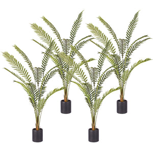 NNEAGS 4X 240cm Artificial Green Rogue Hares Foot Fern Tree Fake Tropical Indoor Plant Home Office Decor