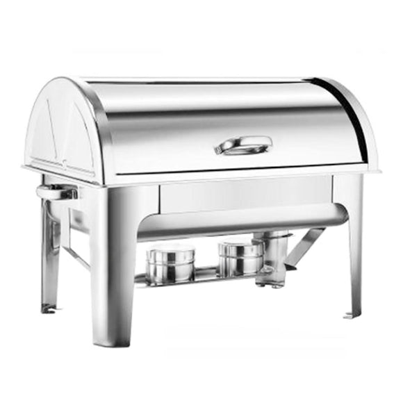 NNEAGS 3L Triple Tray Stainless Steel Roll Top Chafing Dish Food Warmer