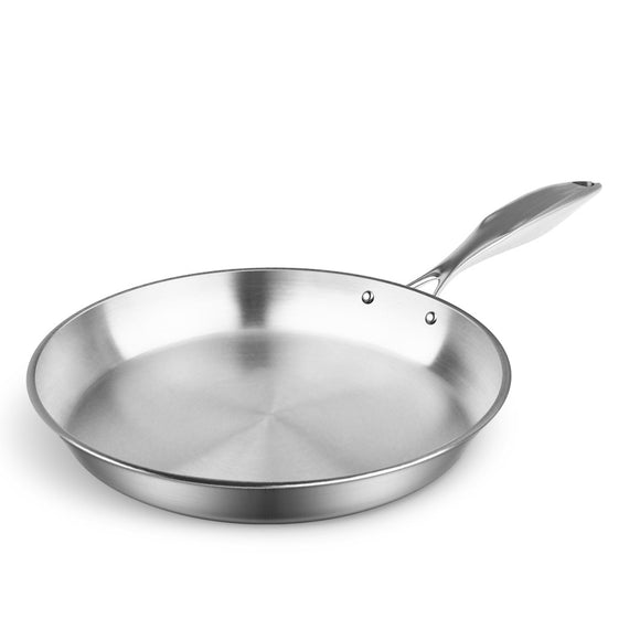 NNEAGS Stainless Steel Fry Pan 34cm Frying Pan Top Grade Induction Cooking FryPan