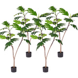 NNEAGS 4X 120cm Artificial Natural Green Split-Leaf Philodendron Tree Fake Tropical Indoor Plant Home Office Decor
