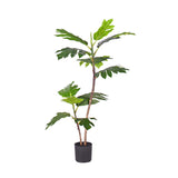 NNEAGS 90cm 2-Trunk Artificial Natural Green Split-Leaf Philodendron Tree Fake Tropical Indoor Plant Home Office Decor