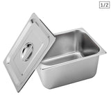 NNEAGS GN Pan Full Size 1/2 GN Pan 20cm Deep Stainless Steel Tray With Lid