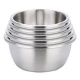 NNEAGS 5Pcs Deepen Matte Stainless Steel Stackable Baking Washing Mixing Bowls Set Food Storage Basin