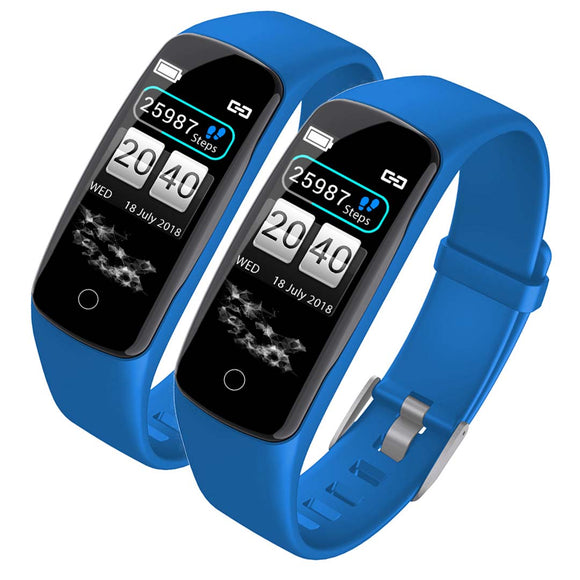 NNEAGS 2X Sport Monitor Wrist Touch Fitness Tracker Smart Watch Blue