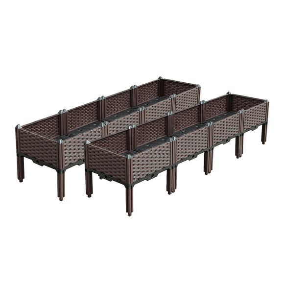 NNEAGS 2X 160cm Raised Planter Box Vegetable Herb Flower Outdoor Plastic Plants Garden Bed with Legs