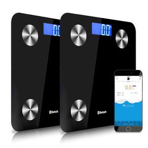 NNEAGS 2X Wireless Bluetooth Digital Body Fat Scale Bathroom Health Analyser Weight Black
