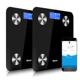 NNEAGS 2X Wireless Bluetooth Digital Body Fat Scale Bathroom Health Analyser Weight Black