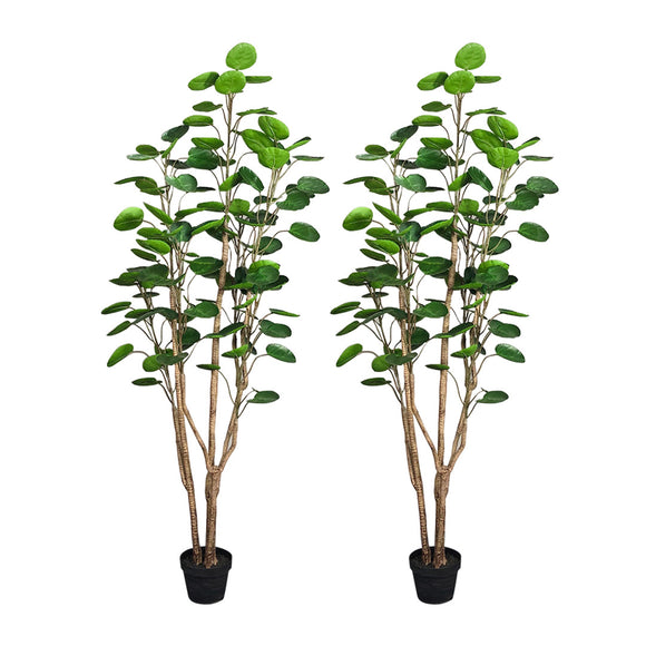 NNEAGS 2X 180cm Green Artificial Indoor Pocket Money Tree Fake Plant Simulation Decorative