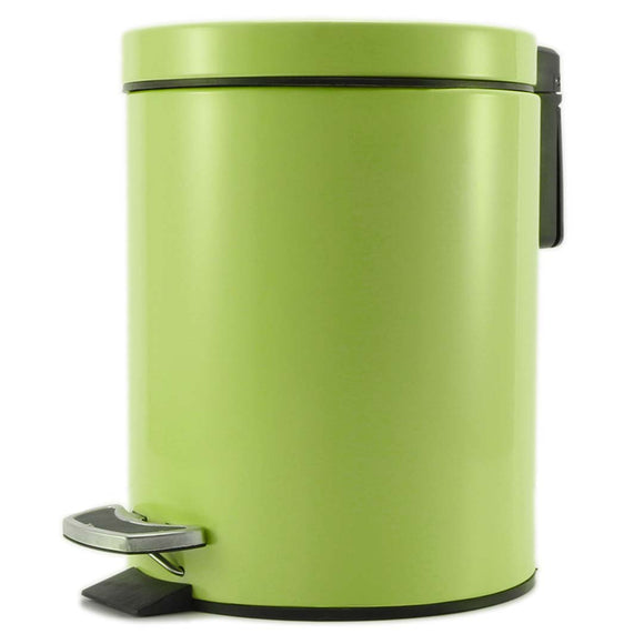 NNEAGS Foot Pedal Stainless Steel Rubbish Recycling Garbage Waste Trash Bin Round 12L Green