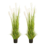 NNEAGS 2X 150cm Green Artificial Indoor Potted Reed Grass Tree Fake Plant Simulation Decorative