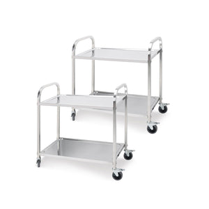 NNEAGS 2X 2 Tier 95x50x95cm Stainless Steel Kitchen Dining Food Cart Trolley Utility Large