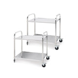 NNEAGS 2X 2 Tier 95x50x95cm Stainless Steel Kitchen Dining Food Cart Trolley Utility Large
