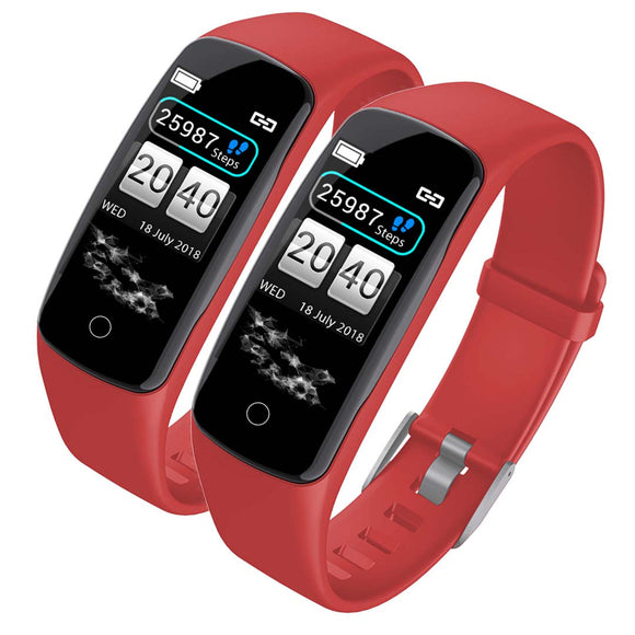 NNEAGS 2X Sport Monitor Wrist Touch Fitness Tracker Smart Watch Red