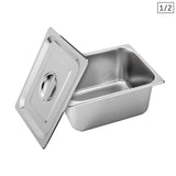 NNEAGS GN Pan Full Size 1/2 GN Pan 15cm Deep Stainless Steel With Lid
