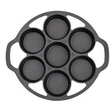 NNEAGS 32cm Cast Iron Takoyaki Fry Pan Octopus Balls Maker 7 Hole Cavities Grill Mold