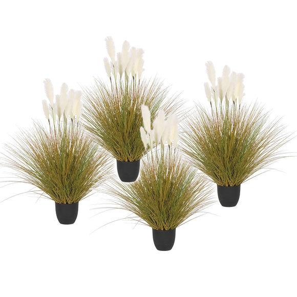 NNEAGS 4X 137cm Artificial Indoor Potted Reed Bulrush Grass Tree Fake Plant Simulation Decorative