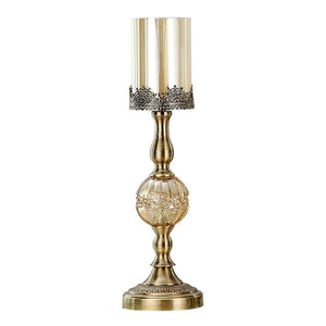 NNEAGS 48cm Glass Candle Holder Candle Stand Glass/Metal