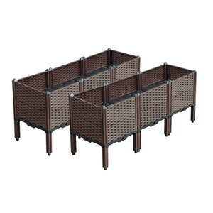 NNEAGS 2X 120cm Raised Planter Box Vegetable Herb Flower Outdoor Plastic Plants Garden Bed with Legs Deepen